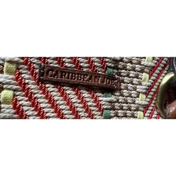 Caribbean Joe Purse Shoulder Bag Zip Closure Woven Purse - Picture 3 of 9